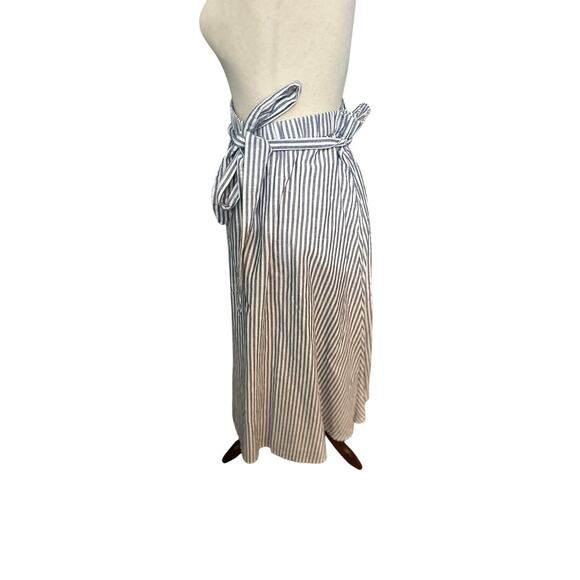 Talbots Candy Stripe Linen Blue White  Midi Skirt Size XL - Picture 2 of 8